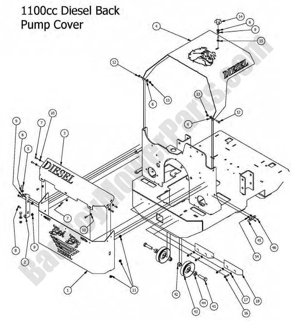 2016 Diesel 1100cc - Back Pump Cover Assembly